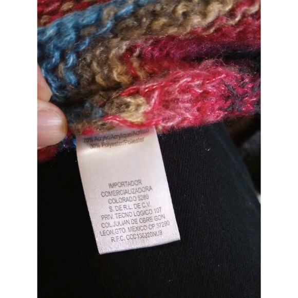 Stetson western Cardigan women's Sz XL Striped Oversized Knit Open-Front Sweater - Picture 7 of 9